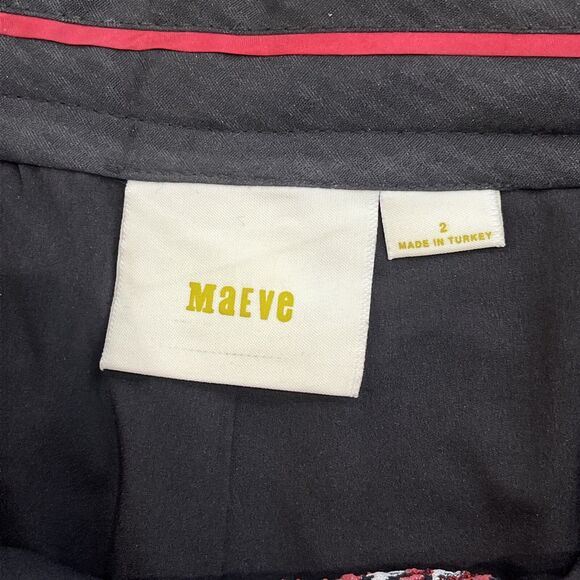 Anthropologie Maeve Trousers Size 2 Jacquard Metallic Slim Floral Ankle Pants - Picture 3 of 10